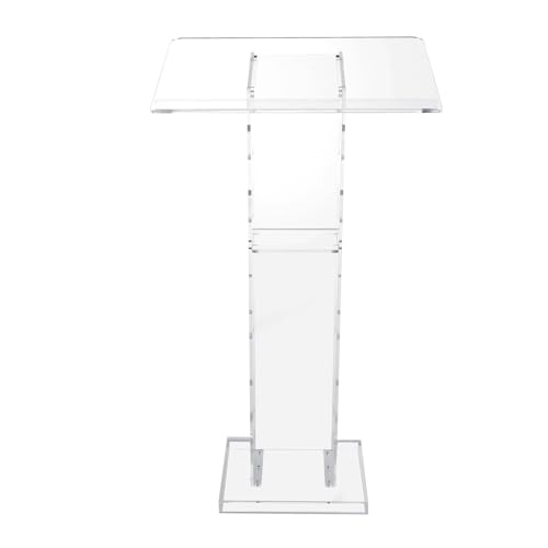 pochcicou Acryl Podium, Transparenter Acryl Rednerpult mit Reiter Lesefläche und Speicher Regal, für Schulen, Kirchen, 60x40x110 cm von pochcicou