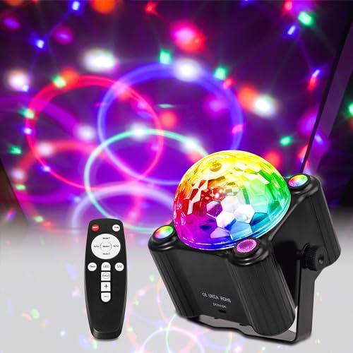Discokugel- Discolicht Partylicht Musikgesteuert-Buntes Rotierendes Disco Licht Led Musikgesteuert Dj Party Lichter 180° Rotierende Ball Lights 9w Rgb BüHnenlichter Mit Fernbedienung FüR Party Deko von pocrsret
