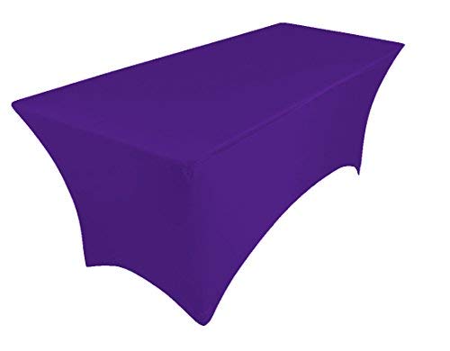 In 25 Farben erhältlich. Spannbezug/Tischdecke für Tische mit ca. 2 m Länge, Elasthan, Lycra, Stretch, 183 x 75 x 75 cm, Maßanfertigung purple cadbury von pod linen