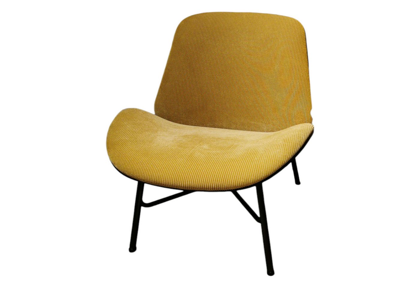 pode Cocktailsessel Sessel Nihan Stoff Cord Spazio Gelb Gestell Metall Epoxy Nuit von pode