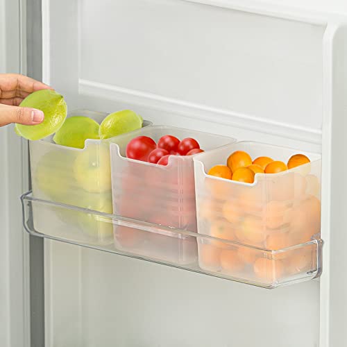 Poeland Kühlschrank-Organizer-Box, Kühlschrank, Seitentür, Aufbewahrungsbehälter, Kunststoff, durchscheinend, 3 Stück von poeland