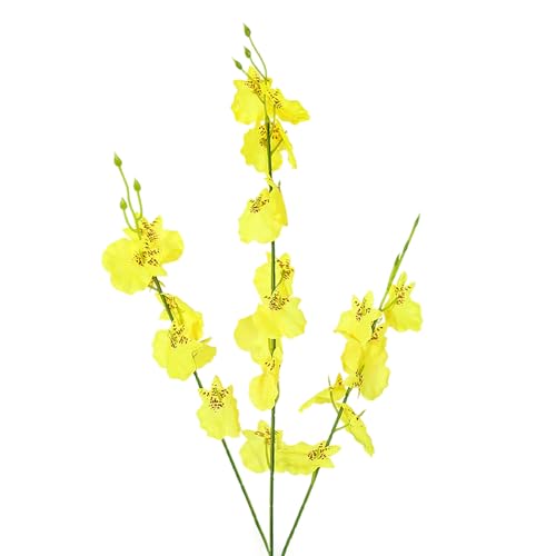 pofluany Lebensechte künstliche Blumen, künstliche Orchideen, 3 Gabeln, realistische bunte Kunstblumen, Hochzeit, Zuhause, Büro, Tischdekoration, Kunstblumenzweig, Gelb pofluany Lebensechte künstliche Blumen, künstliche Orchideen, 3 Gabeln, realistische bunte Kunstblumen, Hochzeit, Zuhause, Büro, Tischdekoration, Kunstblumenzweig, Gelb von pofluany