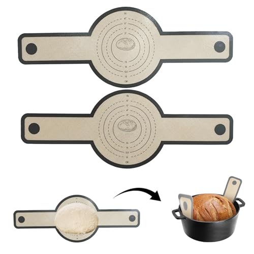 pofluany Silikon-Backmatte, Bpa-freie Backmatte, Wiederverwendbare Silikon-Brot-Backmatte mit Langen Griffen, hitzebeständig, antihaftbeschichtet, spülmaschinenfest, Backmatte, Küchenwerkzeug Beige pofluany Silikon-Backmatte, Bpa-freie Backmatte, Wiederverwendbare Silikon-Brot-Backmatte mit Langen Griffen, hitzebeständig, antihaftbeschichtet, spülmaschinenfest, Backmatte, Küchenwerkzeug Beige von pofluany