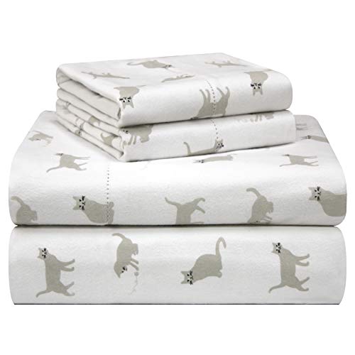 pointehaven 180 g/m² Flanell-Bettlaken-Set, 100% Baumwolle, Bedruckt, für King-Size, Katzen – warm und gemütlich – vorgeschrumpft – Tiefe Taschen – rundum elastisch – bequem, doppelt gebürstet pointehaven 180 g/m² Flanell-Bettlaken-Set, 100% Baumwolle, Bedruckt, für King-Size, Katzen – warm und gemütlich – vorgeschrumpft – Tiefe Taschen – rundum elastisch – bequem, doppelt gebürstet von pointehaven
