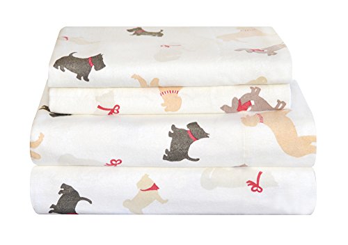 pointehaven Hohe Gewicht Flanell-Bettlaken-Set, Twin, Herbst Hirsch, Winter Dogs, Twin von pointehaven