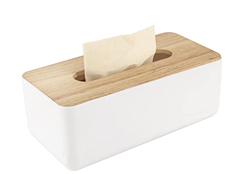 Kosmetiktücher Box aus Holz,26x13x11cm Taschentuchspender,Praktische Tücherbox,Rechteckige Tissue Box für handelsübliche von pojah