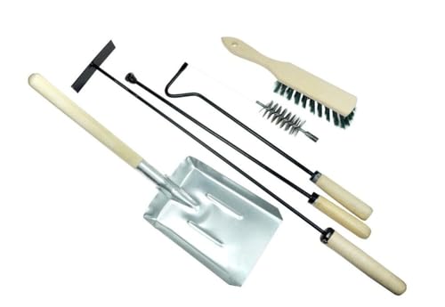 pokm toolsmarket - 6 Tlg. SET Kaminbesteck: Schürhaken 50 cm Besen Ascheschaber 70 cm Heizkesselbürste ø80mm Schubstange 60cm Kohleschaufel, Reinigungsset, Hergestellt in der EU pokm toolsmarket - 6 Tlg. SET Kaminbesteck: Schürhaken 50 cm Besen Ascheschaber 70 cm Heizkesselbürste ø80mm Schubstange 60cm Kohleschaufel, Reinigungsset, Hergestellt in der EU von pokm toolsmarket