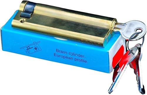pokm toolsmarket - Halbzylinder 9/75 mm, mit 3 Schlüssel, Zylinderschloss Türschloss aus Messing, Profilzylinder EU- Produktion, von 3 bis 50 Schlüssel zur Auswahl, Schloss für Haustür von pokm toolsmarket