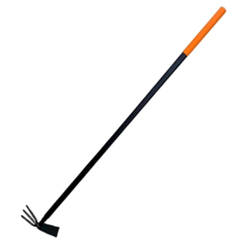 pokm toolsmarket - 3-Zinken Doppelhacke mit Metallstiel – Robuste Gartenhacke 2in1 zum Jäten & Bodenlockern – 115 cm Länge - Hergestellt in der EU von pokm toolsmarket