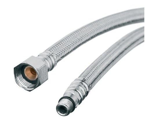 pokm toolsmarket – 300mm Panzerschlauch ÜM 1/2" x M10x1 AG kurz, Flexibler Schlauch 1/2 Zoll Überwurf Beidseitig, Flexschlauch DN8, Verbindungsschlauch für Armatur Sanitär Schlauch, Edelstahl von pokm toolsmarket