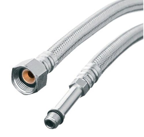 pokm toolsmarket – 600mm Panzerschlauch ÜM 1/2" x M10x1 AG lang, Flexibler Schlauch 1/2 Zoll Überwurf Beidseitig, Flexschlauch DN8, Verbindungsschlauch für Armatur Sanitär Schlauch, Edelstahl von pokm toolsmarket