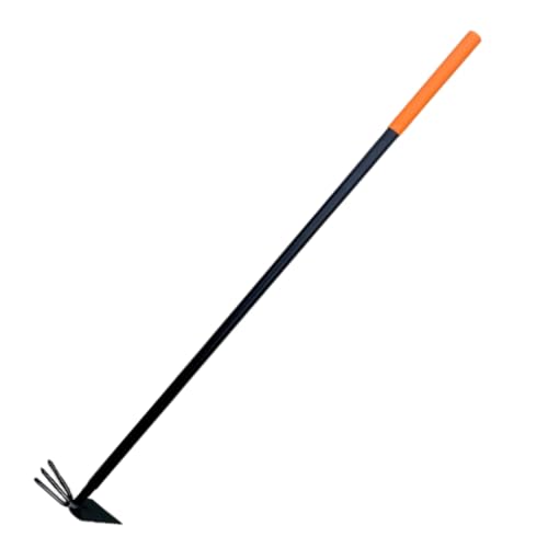 pokm toolsmarket - Doppel-Hacke mit Herzblatt & 3 Zinken – Gartenhacke 2in1 für Unkraut & Boden –115 cm – Herzform Hacke – mit Metallstiel – Made in EU von pokm toolsmarket