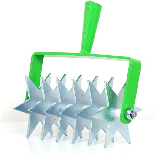 pokm toolsmarket - 21 cm Kultivator Garten mit 6 Sternen, Gartenfräse, Gartenkralle, Sternfräse 1-Reihe, Rollkultivator, Gartengerät EU-Produktion TMX von pokm toolsmarket