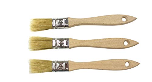 Flachpinsel Lackierpinsel Malerpinsel 3-er Set mit Holzgriff Größe: 20 mm/14 mm von pol-brush