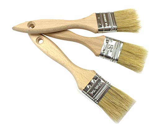 Flachpinsel Lackierpinsel Malerpinsel 3-er Set mit Holzgriff Größe: 36 mm/14 mm von pol-brush