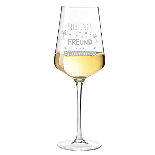 Beste Freunde Weinglas mit Gravur des Namens - Weinkelch 560 ml Geschenkidee - Weißweinglas Lieblingsfreund - Geschenk für Freund - Geburtstag, Jubiläum von polar-effekt