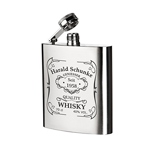 polar-effekt Edelstahl Flachmann mit Gravur - Schnapsflasche 200 ml - Geschenk-Idee zum Geburtstag oder Vatertag - Motiv Quality Whiskey polar-effekt Edelstahl Flachmann mit Gravur - Schnapsflasche 200 ml - Geschenk-Idee zum Geburtstag oder Vatertag - Motiv Quality Whiskey von polar-effekt