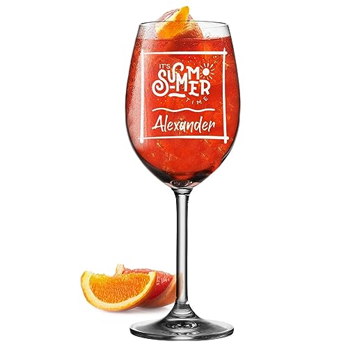 polar-effekt Leonardo Aperol Aperitivo Weinglas 460 ml mit Gravur - Geschenk für Freund und Freundin - Cocktailglas mit Namen - das perfekte Männergeschenk - für Aperitif und Cocktail Liebhaber von polar-effekt