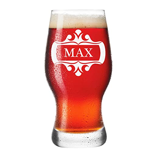 Leonardo Bierglas 0,5 L mit Gravur für Männer - Motiv Rahmen verziert - spülmaschinenfestes Bier-Glas 500 ml - Pils, Weißbier, Craft Beer - langlebig - Geburtstag, Weihnachten, Verabschiedung von polar-effekt