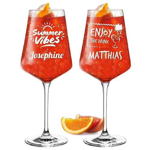polar-effekt Leonardo Puccini 2er-Set Weingläser 560 ml für Aperol Spritz - mit personalisierter Gravur - spülmaschinenfestes Cocktailglas - geeignet für Aperol Spritz, Lillet und Sangria polar-effekt Leonardo Puccini 2er-Set Weingläser 560 ml für Aperol Spritz - mit personalisierter Gravur - spülmaschinenfestes Cocktailglas - geeignet für Aperol Spritz, Lillet und Sangria von polar-effekt