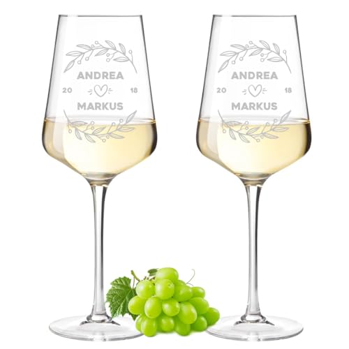 polar-effekt Leonardo 2 Weingläser 560 ml mit Gravur - Weißweingläser ideal zur Hochzeit, Jahrestag und Verlobung - Geschenke für Paare, Ehepaare - Hochzeitsgeschenk polar-effekt Leonardo 2 Weingläser 560 ml mit Gravur - Weißweingläser ideal zur Hochzeit, Jahrestag und Verlobung - Geschenke für Paare, Ehepaare - Hochzeitsgeschenk von polar-effekt