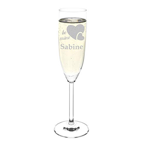 Leonardo Sektglas Personalisiert mit Gravur des Namens - Geschenk-Idee für Champagner und Sekttrinker - Motiv be Mine von polar-effekt