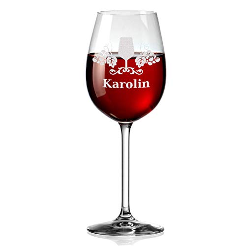 Leonardo Weinglas Personalisiert mit Gravur für Freundin - Geburtstagsgeschenk für Weintrinker - Lustiges Geschnek Rotwein-Glas 460ml Rotweingläser - Weinglas spülmaschinenfest von polar-effekt