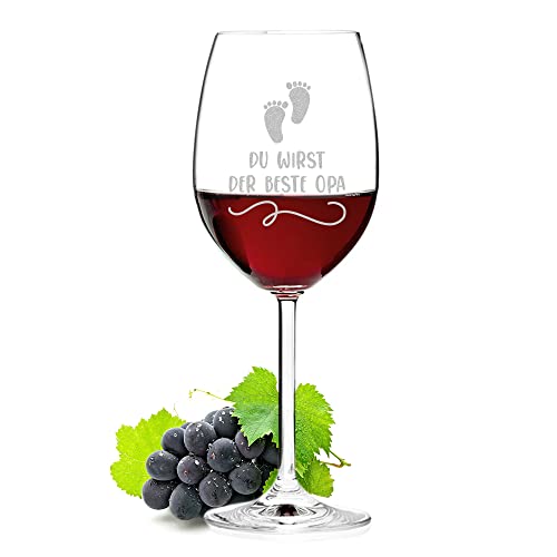 Leonardo Weinglas mit Gravur - Rotwein-Glas 460ml - für Opa, Großvater, Grandpa - perfekt für Weinkenner - Geburtstagsgeschenk - Made in Germany - Motiv Du wirst der Beste Opa von polar-effekt