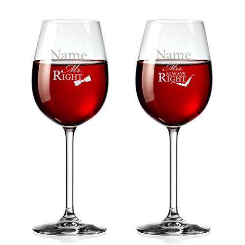 Weingläser Personalisiert mit Gravur - Rotwein-Glas 460ml - Mr. & Mrs. Always Right - Geschenk zur Hochzeit für Paare von polar-effekt