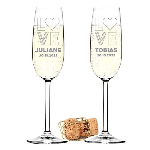 polar-effekt 2 Sektgläser mit Gravur personalisierte Champagner Prosecco Gläser - Kelchglas Romantisches Geschenk Hochzeitsgeschenk polar-effekt 2 Sektgläser mit Gravur personalisierte Champagner Prosecco Gläser - Kelchglas Romantisches Geschenk Hochzeitsgeschenk von polar-effekt