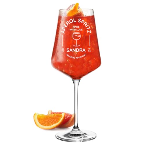 polar-effekt Aperol Aperitif-Glas 560 ml modern mit Gravur - personalisiertes Geburtstagsgeschenk - Trinkglas für Cocktails, Drinks & Sarti - langlebiges Cocktailglas von polar-effekt