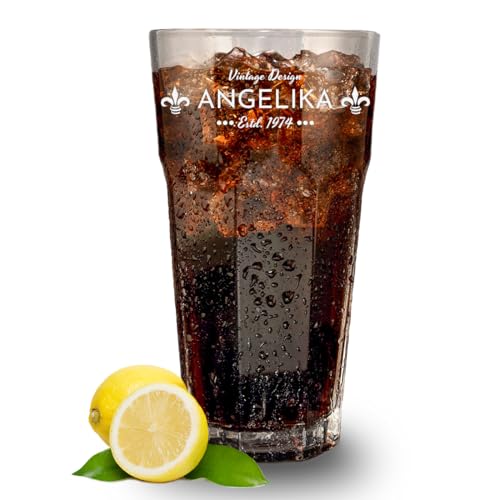 polar-effekt Cocktailglas 480 ml transparent mit Wunschgravur - Vintage Geschenk für Sie & Ihn - Trinkglas für Drinks & Cocktails - Glas mit Caipirinha & Mojito von polar-effekt