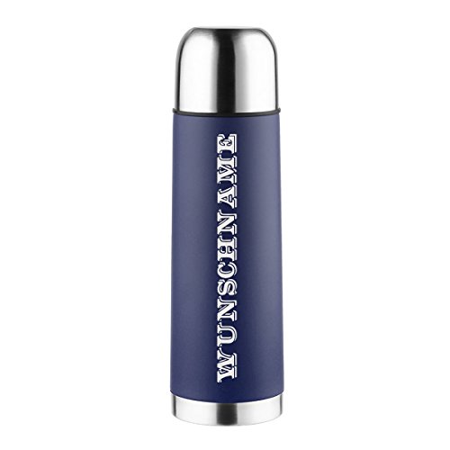 polar-effekt Edelstahl Thermoskanne mit Personalisierte Gravur – Thermos Isolierflasche Geschenkidee zum Geburtstag - Thermoflasche mit Name 0,5 Liter – Farbe blau von polar-effekt