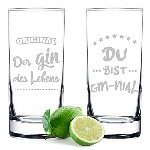 polar-effekt Gin Tonic Glas 485 ml 2er-Set mit Spruch - spülmaschinenfestes Cocktailglas - für alle Getränke geeignet - die ideale Geschenkidee zum Geburtstag von polar-effekt