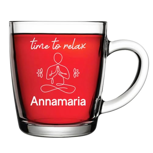 polar-effekt Glas Teebecher 340 ml mit personalisierter Gravur - Glastasse mit Namen - Teeglas für Kaffee, Tee und Wasser - nachhaltig BPA-Frei von polar-effekt