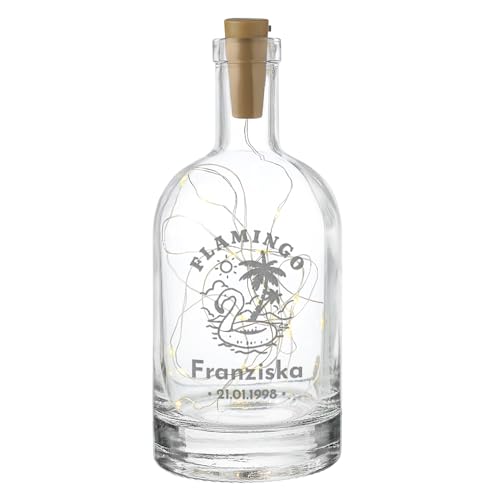 polar-effekt LED Deko Leuchtflasche mit personalisierter Gravur - beleuchtetes Flaschenlicht - beinhaltet Lichterkette - Geschenk zum Geburtstag und Weihnachten von polar-effekt