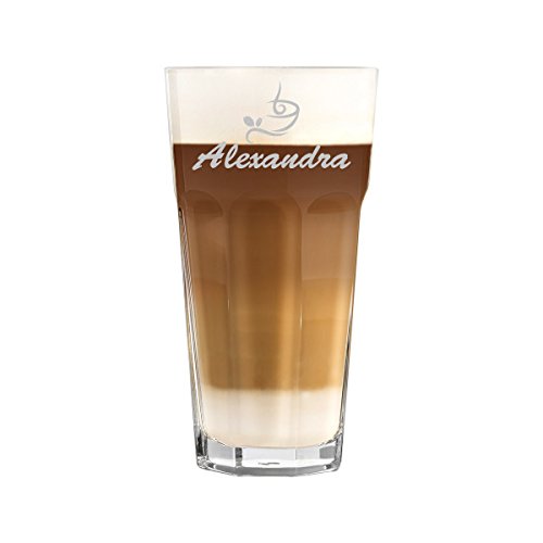 polar-effekt Latte Macchiato Glas 480ml Personalisiert - für Getränke wie Cappuccino, Kaffee-Latte und Co mit Gravur - Geschenk-Idee zum Geburtstag - Motiv Classic Coffee von polar-effekt