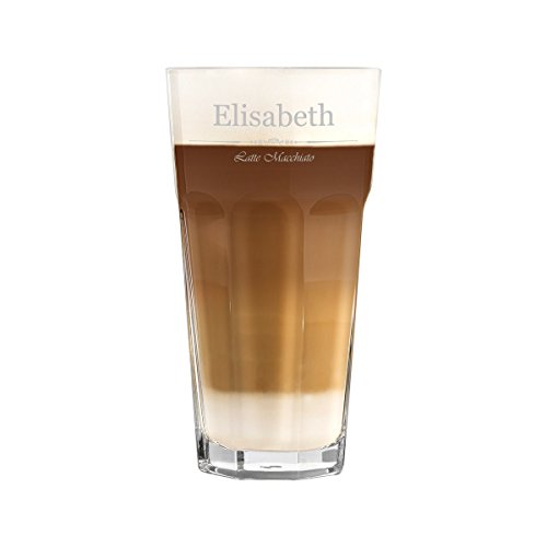 polar-effekt Latte Macchiato Glas 480ml Personalisiert - für Getränke wie Cappuccino, Kaffee-Latte und Co mit Gravur - Geschenk-Idee zum Geburtstag - Motiv Vintage Latte Macchiato von polar-effekt