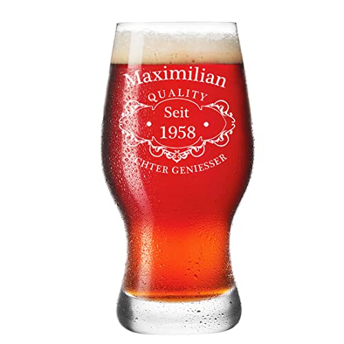 polar-effekt Leonardo Bierglas 0,5 L mit Gravur Spülmaschinenfest Bier-Glas Männergeschenk von polar-effekt