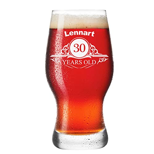 polar-effekt Leonardo Bierglas 0,5 L mit Gravur für Männer - Pilstulpe mit Name - Pilsglas spülmaschinengeeignet - Weizenbierglas Jubiläum, Weihnachten von polar-effekt