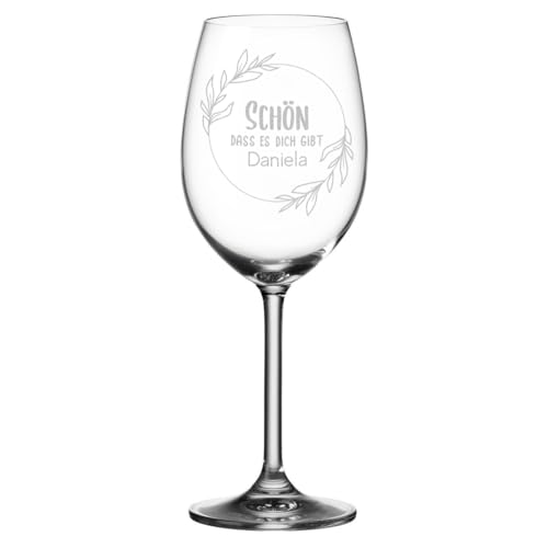 polar-effekt Leonardo Weißweinglas 460 ml mit personalisierter Gravur - Weinglas mit Namen - ideal als Geburtstagsgeschenk - Weinkelch für Rose, Sekt und Aperitif von polar-effekt