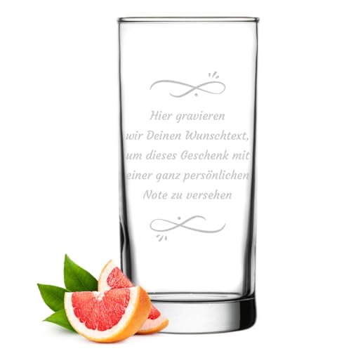 polar-effekt Longdrink Cocktailglas 485 ml mit Gravur - Trinkglas mit Wunschtext - das Geburtstagsgeschenk - spülmaschinenfestes Glas für Drinks, Aperitif und Wasser von polar-effekt