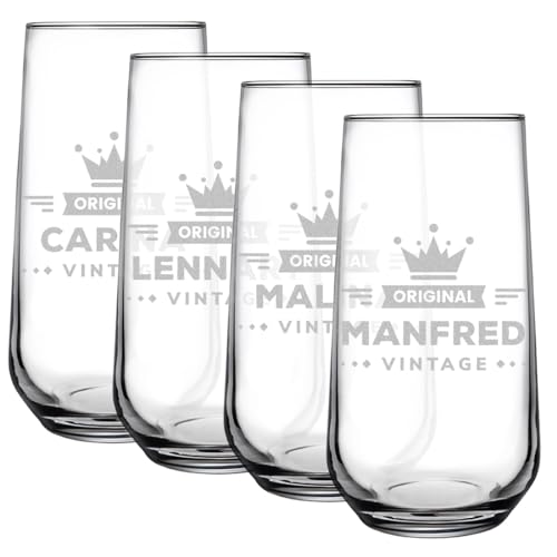 polar-effekt Longdrink Trinkgläser 470 ml 6er-Set mit personalisierter Gravur - spülmaschinenfeste Cocktailgläser - für Drinks, Wasser und Saft - wiederverwendbar von polar-effekt