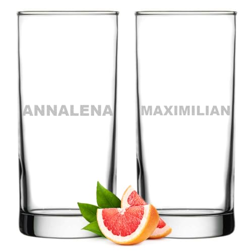polar-effekt Longdrinkgläser 485 ml 2er Set mit personalisierter Gravur - spülmaschinenfeste Gläser - Geschenk für Frauen - Trinkgläser für Wasser und Cocktails polar-effekt Longdrinkgläser 485 ml 2er Set mit personalisierter Gravur - spülmaschinenfeste Gläser - Geschenk für Frauen - Trinkgläser für Wasser und Cocktails von polar-effekt