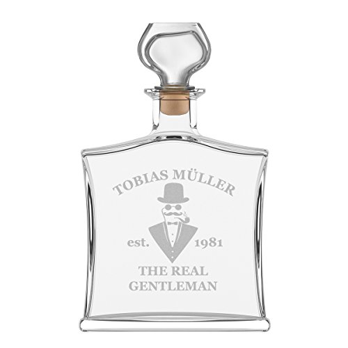 polar-effekt Personalisierte Edle Whiskyflasche mit Gravur - 700 ml Dekanter mit Glass Verschluss - Whisky-Karaffe Männer Geschenk zum Geburtstag - Motiv a Gentleman polar-effekt Personalisierte Edle Whiskyflasche mit Gravur - 700 ml Dekanter mit Glass Verschluss - Whisky-Karaffe Männer Geschenk zum Geburtstag - Motiv a Gentleman von polar-effekt