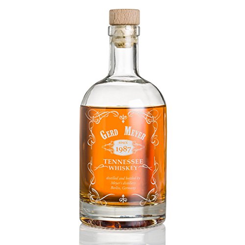 Whisky-Flasche 700 ml mit Gravur - Geschenk für Männer - Whiskey-Karaffe mit Korken Scotch-Dekanter Personalisiert mit Name - Karaffe für Spirituosen Jubiläumsgeschenk - Motiv elegant verziert von polar-effekt