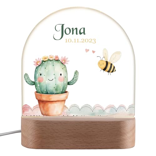 polar-effekt Personalisiertes LED-Nachtlicht mit Namen als Geschenk - Personalisierte Nachttischlampe für Jungen - Aus Acrylglas & Buchenholz gefertigt polar-effekt Personalisiertes LED-Nachtlicht mit Namen als Geschenk - Personalisierte Nachttischlampe für Jungen - Aus Acrylglas & Buchenholz gefertigt von polar-effekt