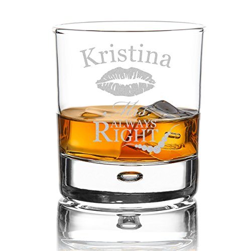 polar-effekt Whiskyglas Personalisiert mit Gravur 330 ml - Geschenk-Idee für Frauen - Tumbler Whiskeyglas - Individuelles Geschenkidee zum Geburtstag Motiv - Mrs. Always Right von polar-effekt