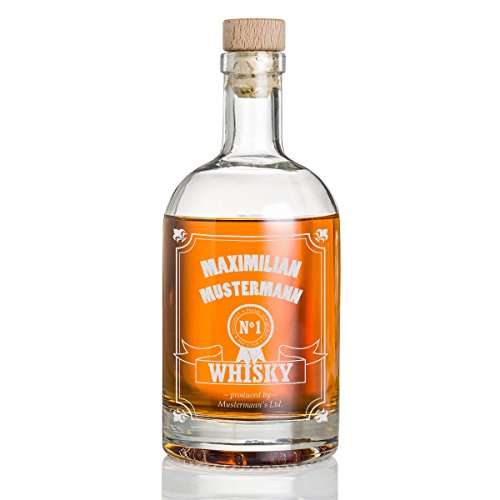 polar-effekt Whiskykaraffe mit Gravur - Männer-Geschenke - Whiskey-Karaffe mit Korken - Scotch-Dekanter Personalisiert - Geburtstagsgeschenk für Whiskyliebhaber - Spirituosen Flasche 700 ml von polar-effekt