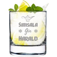 Gin Glas Mit Personalisierter Wunschgravur - Tonic Cocktailglas Für Drinks Gravur Perfekt Genießer Spruch Simsala von polareffekt